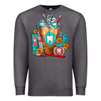 Charcoal Heather Dentist Cold Drink Frappe Premium Sweatshirt - FaDigitalArtStudio