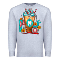 Heather Grey Dentist Cold Drink Frappe Premium Sweatshirt - FaDigitalArtStudio