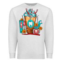 Oatmeal Heather Dentist Cold Drink Frappe Premium Sweatshirt - FaDigitalArtStudio