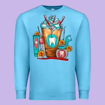 Dentist Cold Drink Frappe Premium Sweatshirt Designed By Fadigitalartstudio