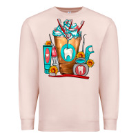 Pale Pink Dentist Cold Drink Frappe Premium Sweatshirt - FaDigitalArtStudio
