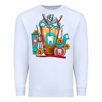 White Dentist Cold Drink Frappe Premium Sweatshirt - FaDigitalArtStudio