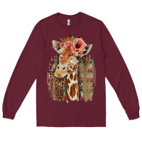 Burgundy Giraffe with Floral Long Sleeve Tee - Bettercallsaul