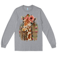 Heather Grey Giraffe with Floral Long Sleeve Tee - Bettercallsaul