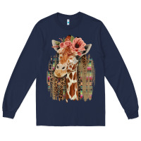 Navy Giraffe with Floral Long Sleeve Tee - Bettercallsaul