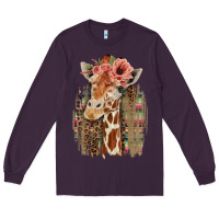 Plum Giraffe with Floral Long Sleeve Tee - Bettercallsaul
