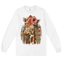 White Giraffe with Floral Long Sleeve Tee - Bettercallsaul