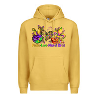Antique Gold peace love mardi gras olivia Premium Hoodie - OliviaCreatesArt