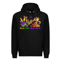 Black peace love mardi gras olivia Premium Hoodie - OliviaCreatesArt
