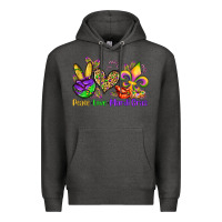 Charcoal Heather peace love mardi gras olivia Premium Hoodie - OliviaCreatesArt
