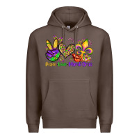 Coffee peace love mardi gras olivia Premium Hoodie - OliviaCreatesArt