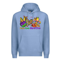 Colony Blue peace love mardi gras olivia Premium Hoodie - OliviaCreatesArt