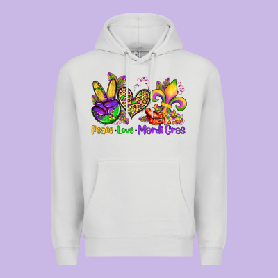 Peace Love Mardi Gras Olivia Premium Hoodie Designed By Oliviacreatesart