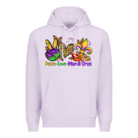 Lilac peace love mardi gras olivia Premium Hoodie - OliviaCreatesArt