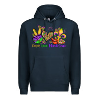 Navy peace love mardi gras olivia Premium Hoodie - OliviaCreatesArt