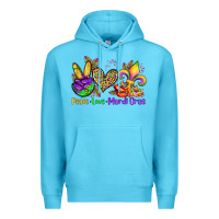 Ocean Blue peace love mardi gras olivia Premium Hoodie - OliviaCreatesArt