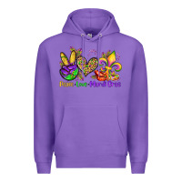Purple peace love mardi gras olivia Premium Hoodie - OliviaCreatesArt