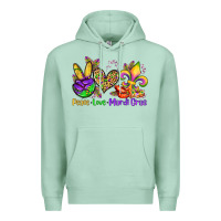 Seafoam peace love mardi gras olivia Premium Hoodie - OliviaCreatesArt