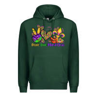 Sports Green peace love mardi gras olivia Premium Hoodie - OliviaCreatesArt
