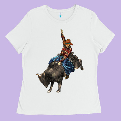 Western Rodeo Bullfighter Ladies Tee Designed By Barkaloodesign