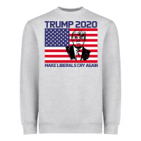 Heather Grey Trump 2020 Make Liberals cry Again Heavyweight Sweatshirt - Bettercallsaul