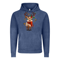 Vintage Denim reindeer in christmas Vintage Hoodie - MaliasSmallBusiness
