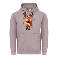 Vintage Zinc reindeer in christmas Vintage Hoodie - MaliasSmallBusiness