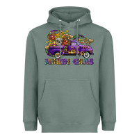 Sage mardi gras skull truck Heavyweight Hoodie - FaDigitalArtStudio