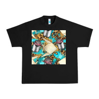 Black Paper Fish And Canned With Anchor Seamless Pattern Pbs Urban Heavy Tee - BundleAndBundleShop