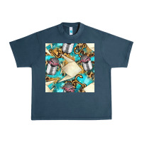 Midnight Navy Paper Fish And Canned With Anchor Seamless Pattern Pbs Urban Heavy Tee - BundleAndBundleShop