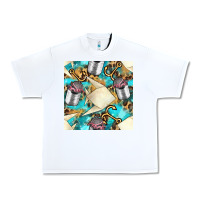 White Paper Fish And Canned With Anchor Seamless Pattern Pbs Urban Heavy Tee - BundleAndBundleShop