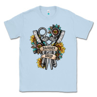 Dusty Blue barber shop Classic Tee - SublimationCraftShop