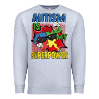 Heather Grey Autism is my superpower Autism Awareness Day Premium Sweatshirt - FaDigitalArtStudio