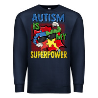 Navy Autism is my superpower Autism Awareness Day Premium Sweatshirt - FaDigitalArtStudio