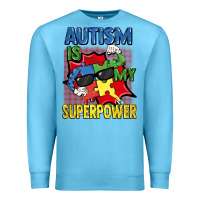 Ocean Blue Autism is my superpower Autism Awareness Day Premium Sweatshirt - FaDigitalArtStudio