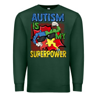 Sports Green Autism is my superpower Autism Awareness Day Premium Sweatshirt - FaDigitalArtStudio
