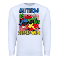 White Autism is my superpower Autism Awareness Day Premium Sweatshirt - FaDigitalArtStudio