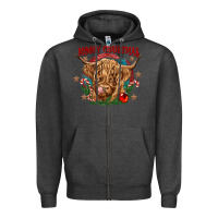 Charcoal Heather mooey christmas Zipper Hoodie - CowGirlArtShop