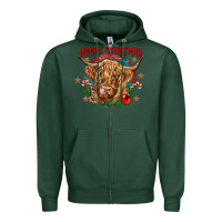 Sports Green mooey christmas Zipper Hoodie - CowGirlArtShop