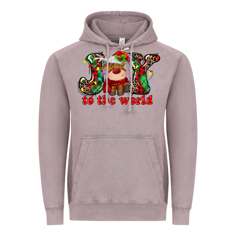 Joy To The World Christmas Deer Vintage Hoodie by MaliasSmallBusiness | Teevron