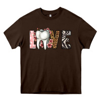 Chocolate Brown love dentist life Heavy Core Tee - Jasminsmagicworld