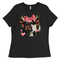 Black valentines day cow Ladies Tee - Jasminsmagicworld