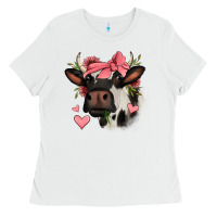 White valentines day cow Ladies Tee - Jasminsmagicworld