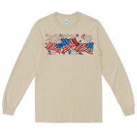 Mushroom fourth of july american flag Long Sleeve Tee - RanaPortraitStore