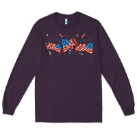 Plum fourth of july american flag Long Sleeve Tee - RanaPortraitStore