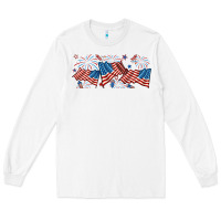 Fourth Of July American Flag Long Sleeve Tee | Teevron