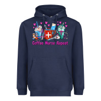 Navy Coffee Nurse Repeat Nurse Coffee Cups Heavyweight Hoodie - FaDigitalArtStudio
