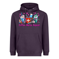 Plum Coffee Nurse Repeat Nurse Coffee Cups Heavyweight Hoodie - FaDigitalArtStudio