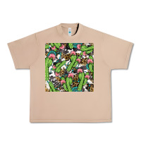 Burro Western Cactus And Turquoise Gemstone With Leopard And Cowhide Seamles Urban Heavy Tee - BundleAndBundleShop
