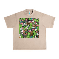 French Oak Western Cactus And Turquoise Gemstone With Leopard And Cowhide Seamles Urban Heavy Tee - BundleAndBundleShop